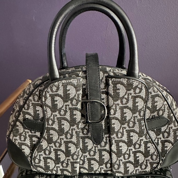 Vintage Christian Dior Saddle Bowler Bag Trotter - Picture 1 of 5